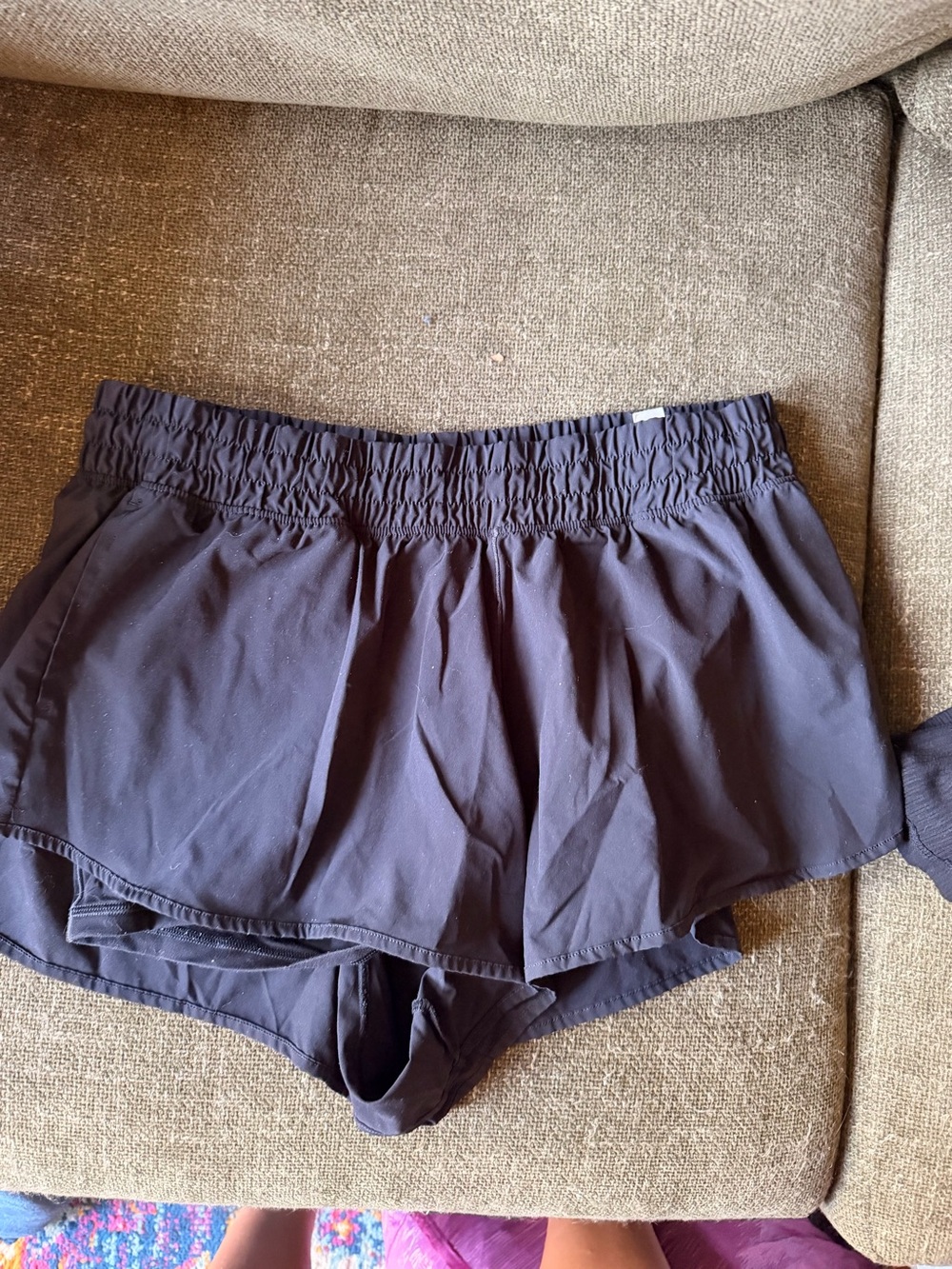 American Eagle Outfitters Black Athletic Shorts with Built-In Liner